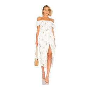 Floral Off-Shoulder White Dress